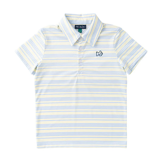 Pro perf. s/s polo - yellow pear windsurfer stripe
