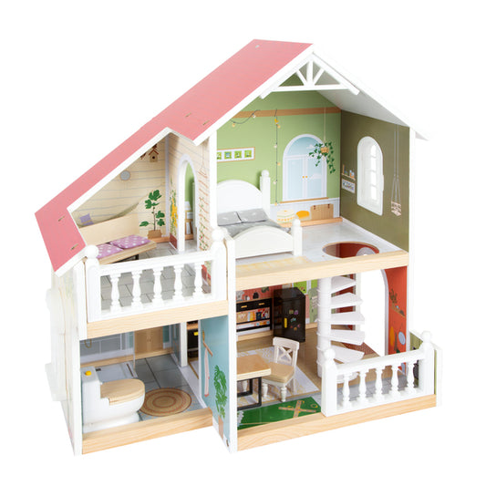 Small foot dollhouse w. roof terrace