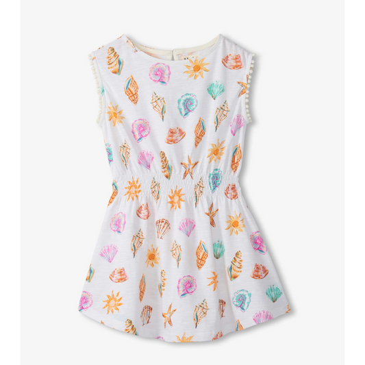 Shells and sunshine smocked waist dress