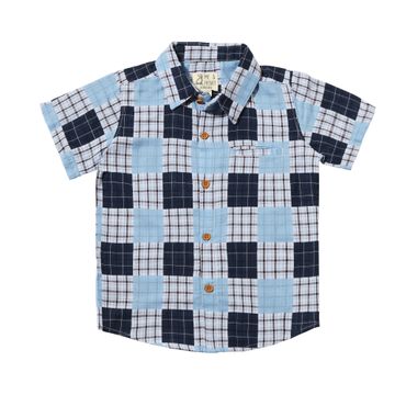 Newport woven shirt - navy plaid