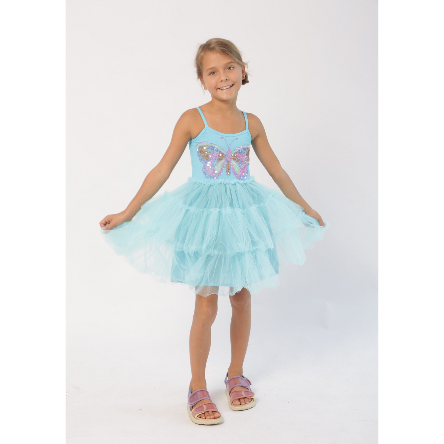 Butterfly tutu dress - turquoise