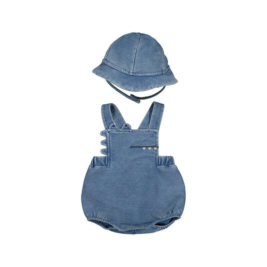 Dino overalls & hat
