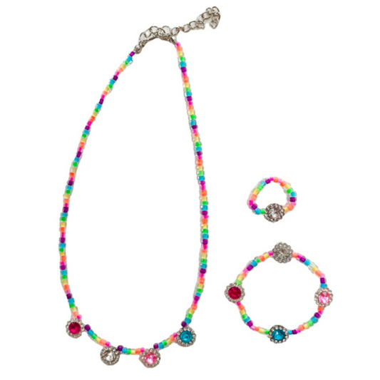 Neon jeweled jewelry set