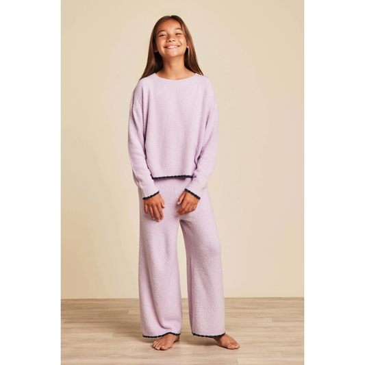 Scalloped pullover - lilac/marine