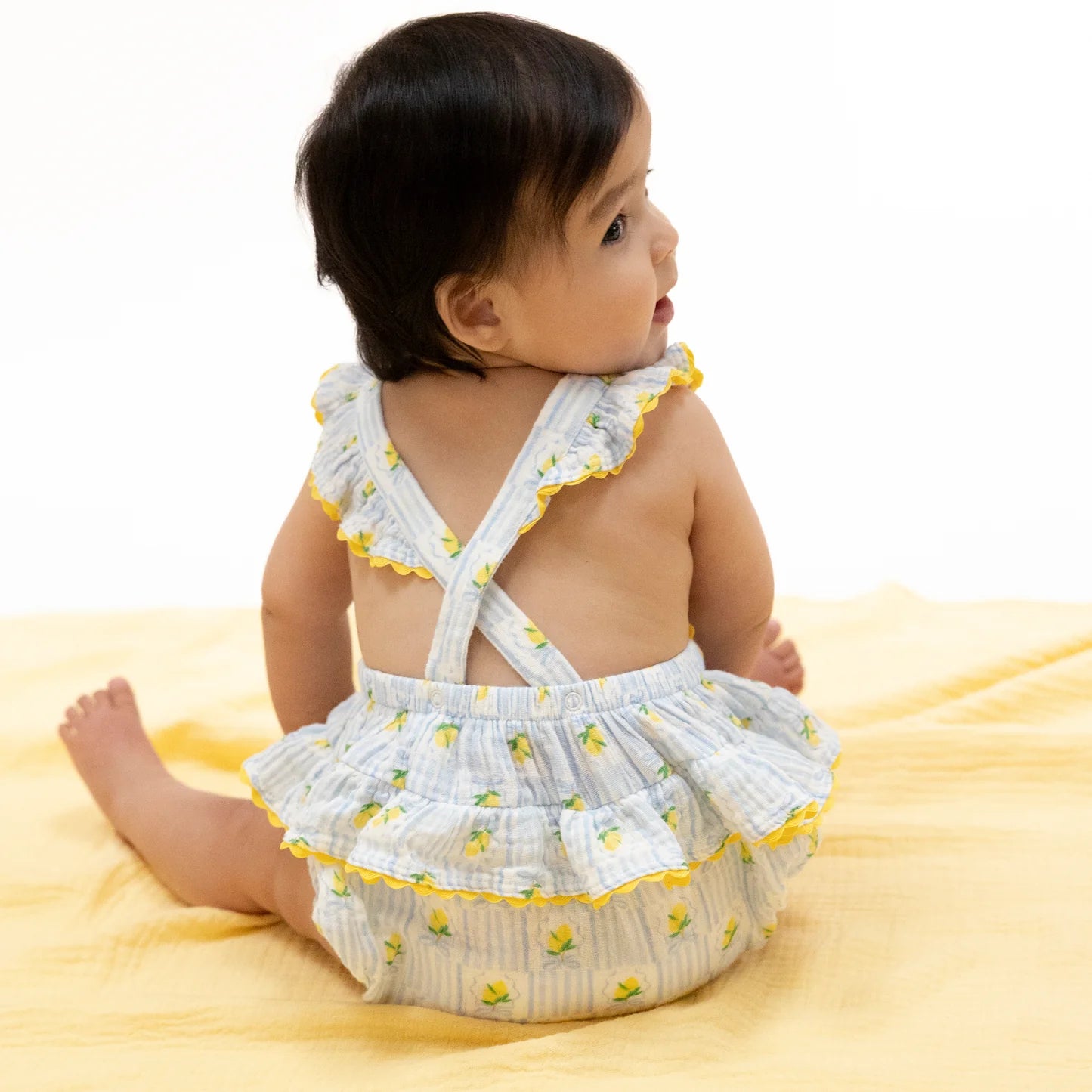 Lovely lemons ric rac ruffle sunsuit