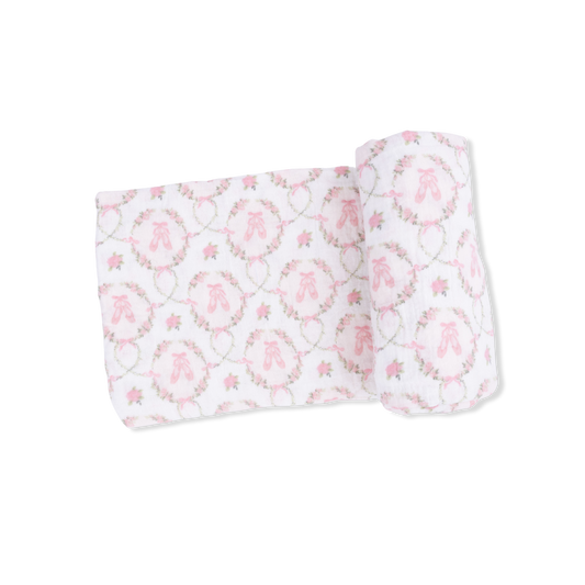 Cameo ballet shoes swaddle blanket