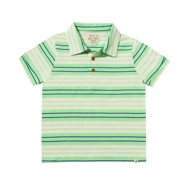 Flagstaff polo - lime/royal stripe