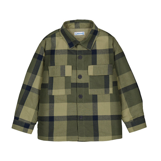 Checked overshirt - olive