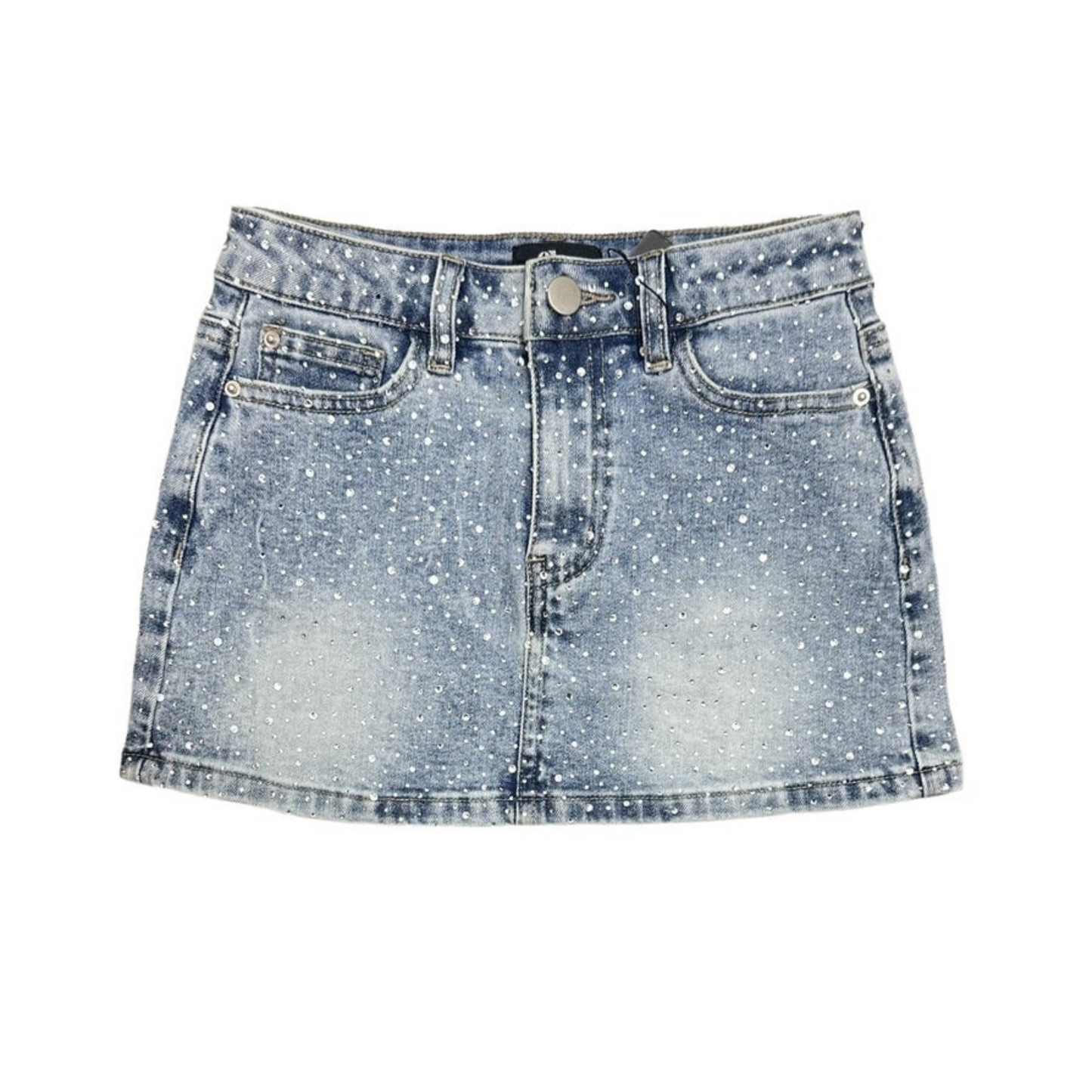 Rhinestone denim skirt