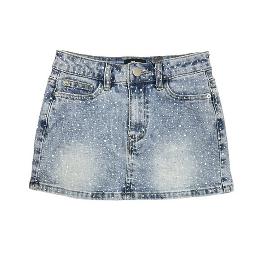 Rhinestone denim skirt