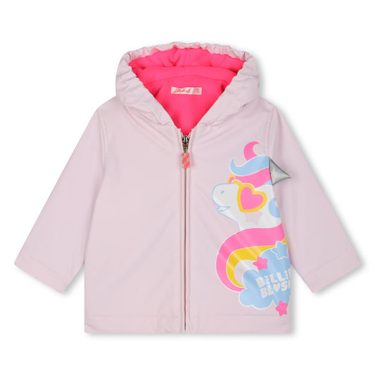 Fleece lined raincoat w. 3D unicorn horn