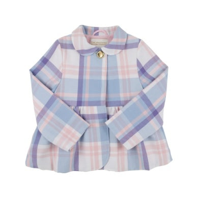 Pippa peacoat - peach blossom plaid