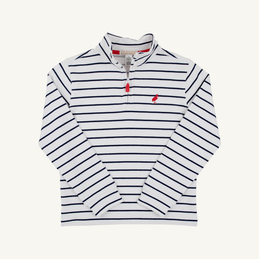 Hayword half zip - wawhite/nnavy stripe