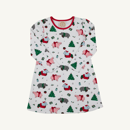 Penny's l/s play dress - I want a hippopotamus