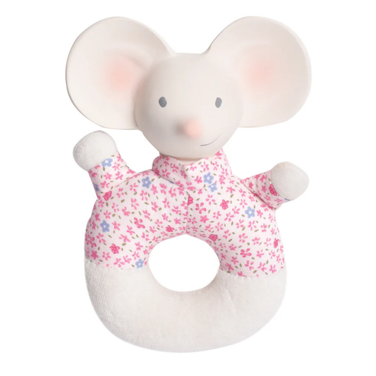 Meiya the mouse soft round rattle w. rubber head