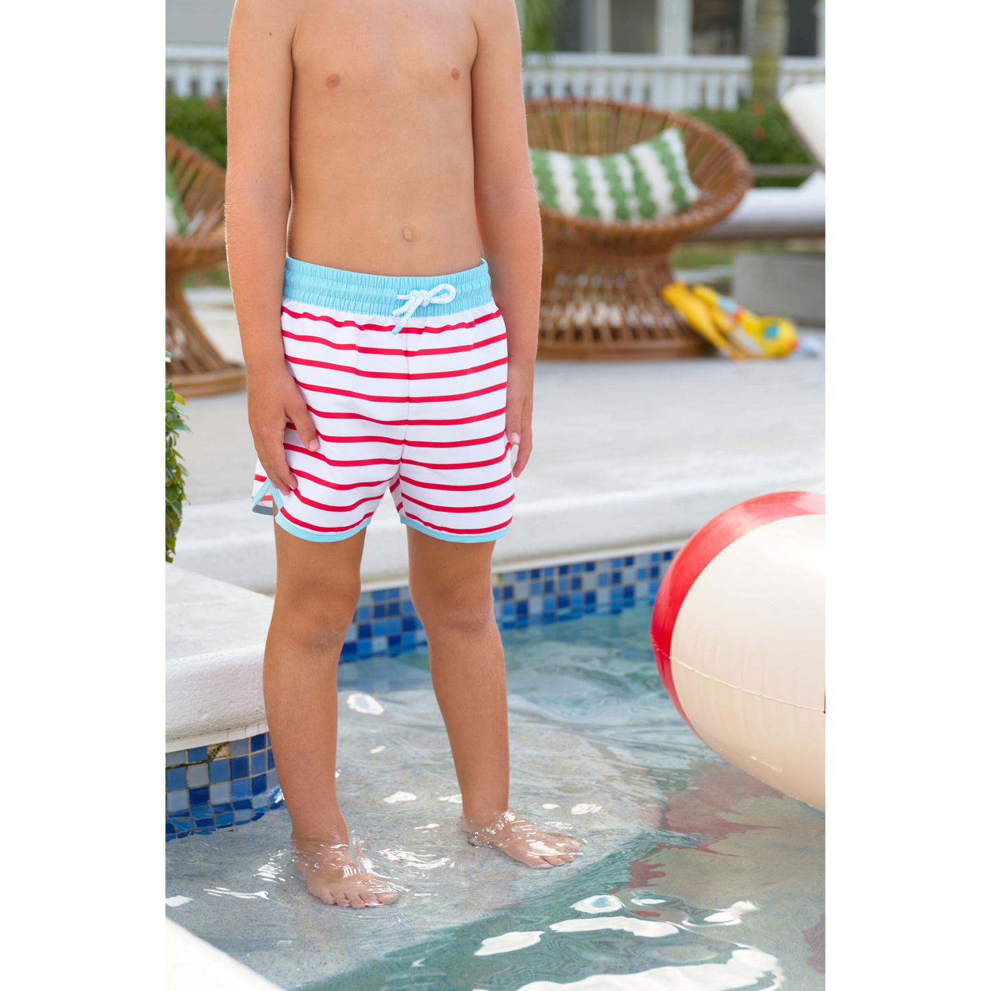 Tanner trunks - richmond red stripe/bblue