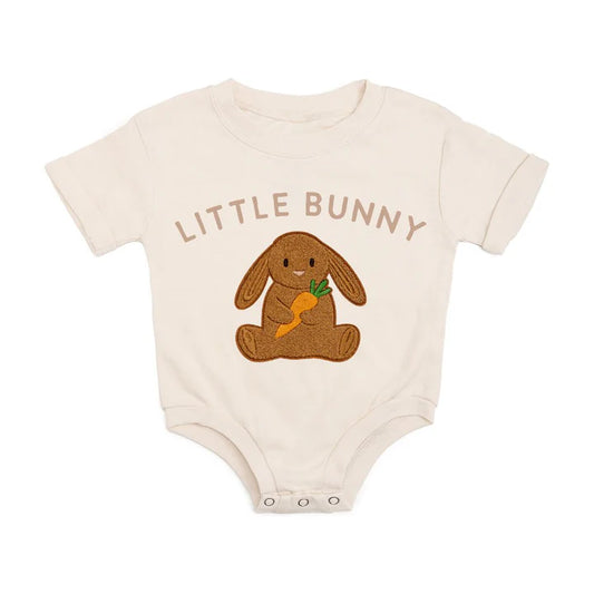 Little bunny s/s romper - natural