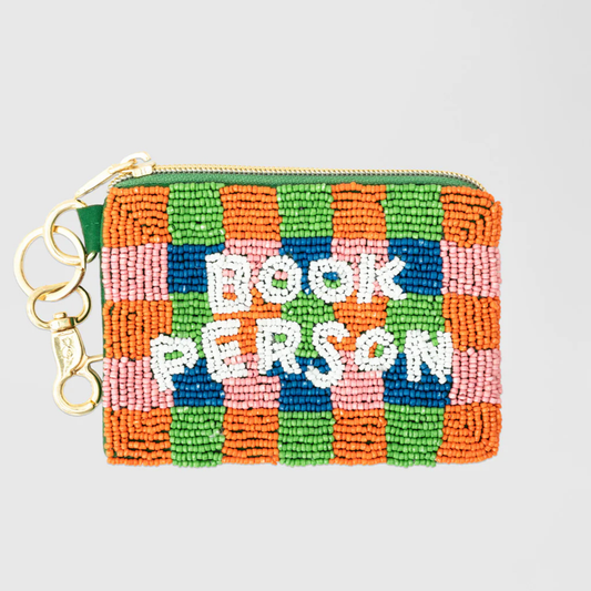 Beaded pouch - book person
