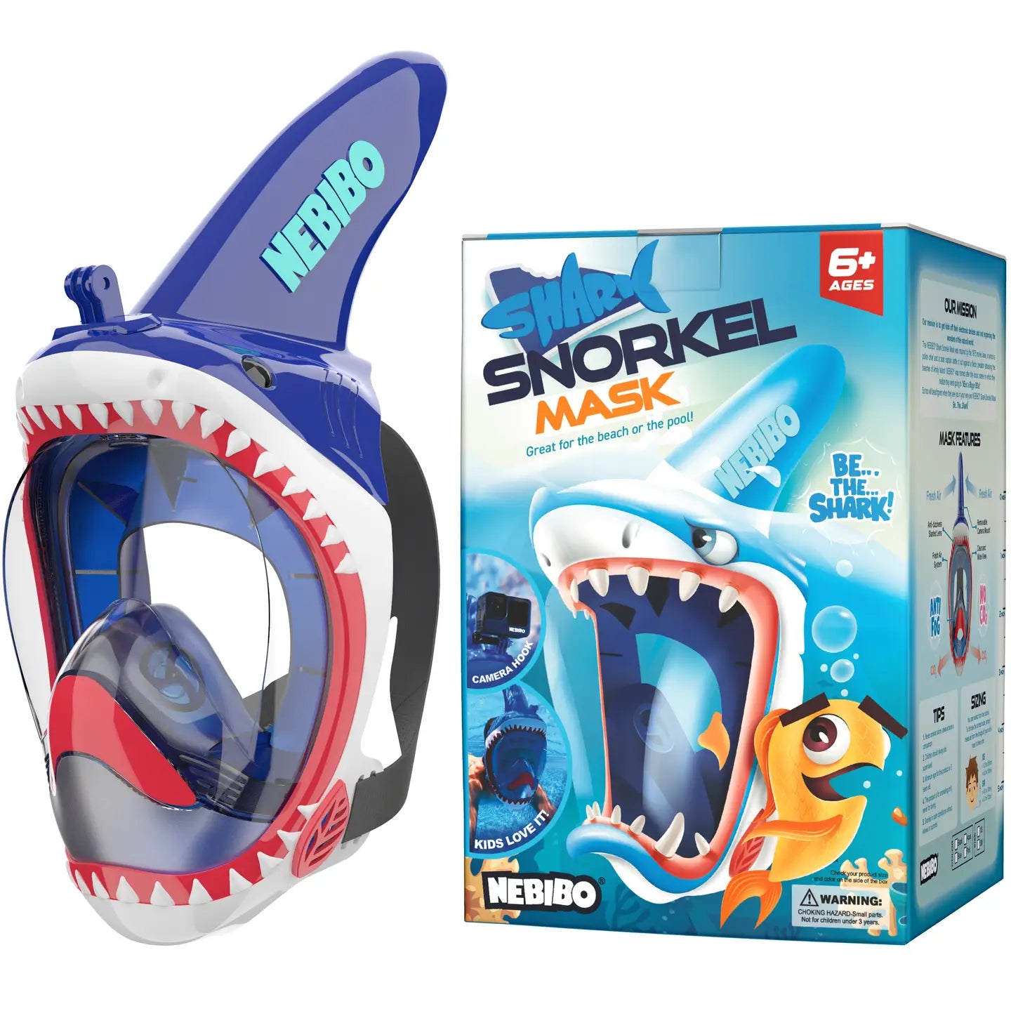 Shark snorkel mask - blue