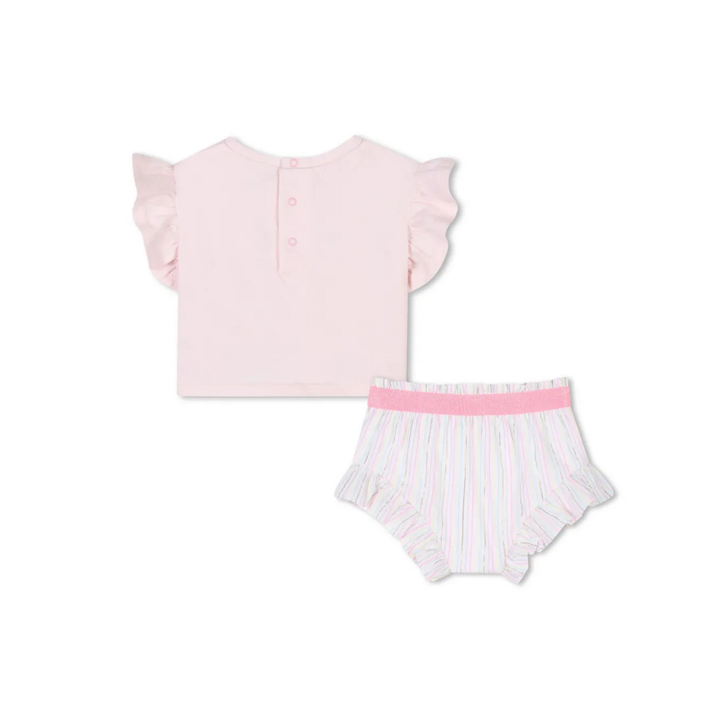 Tshirt & short set - white/pale pink