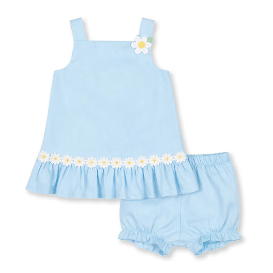 Pique dress & bloomer w. daisies