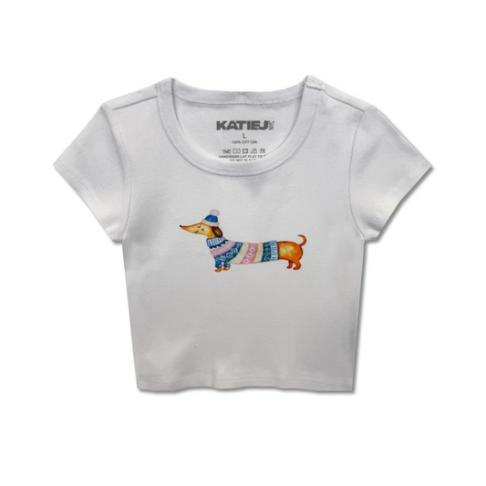 Dachshund tee - white