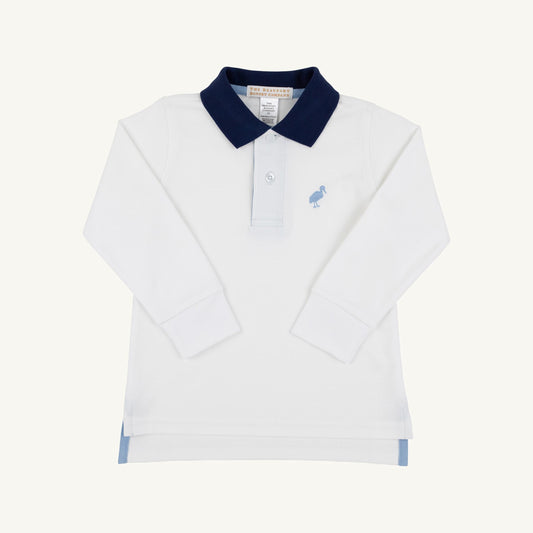 Prim and proper l/s polo - wawhite/nnavy/bblue