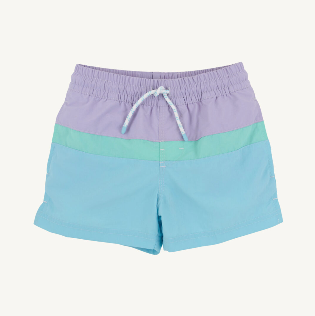 Country club colorblock trunks - lauderdale lavender/turks teal
