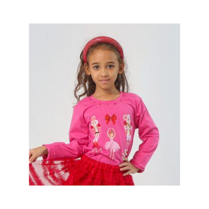 Sugar plum fairy l/s tee - barbie pink