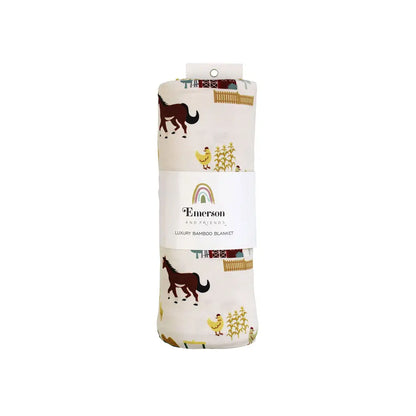 On the farm luxury bamboo blanket