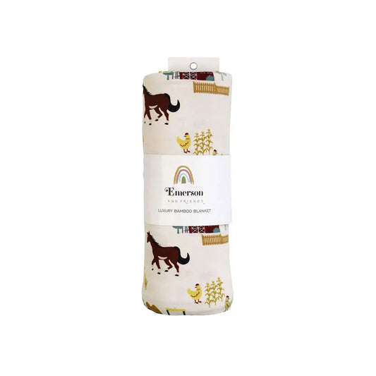 On the farm luxury bamboo blanket
