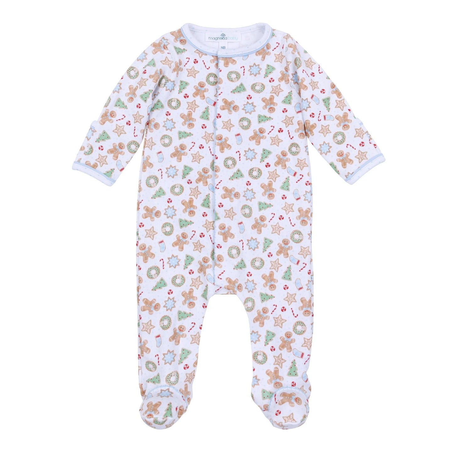 Frosted wonderland footie - light blue