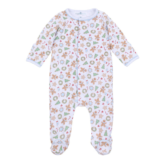 Frosted wonderland footie - light blue