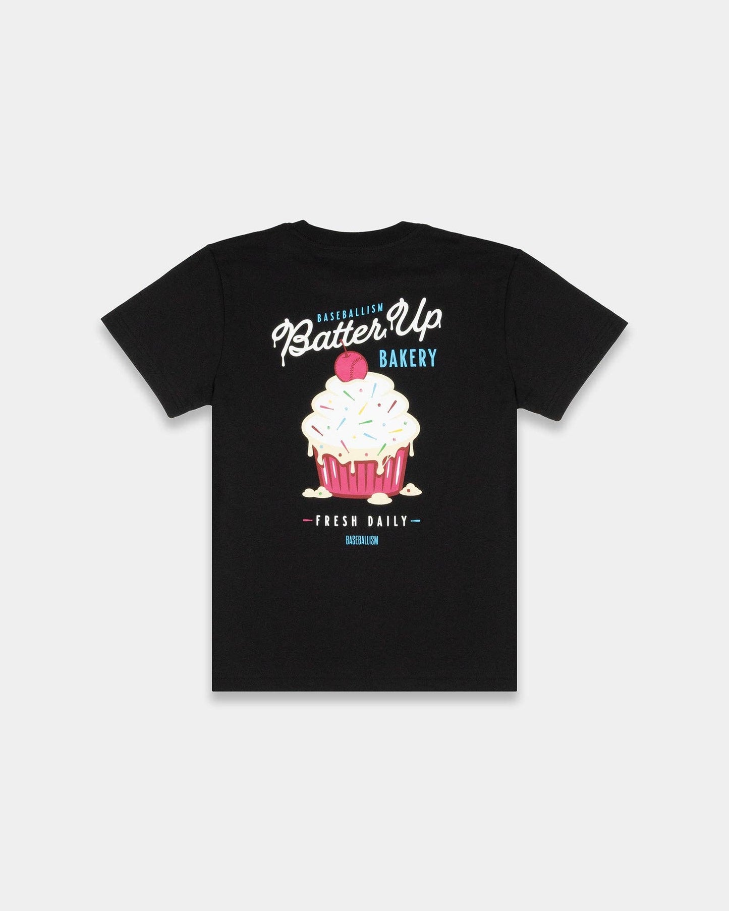 Batter Up Bakery Confetti Cupcake T-Shirt (Black) - Youth