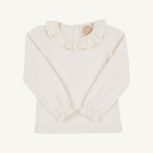 Long Sleeve Ramona Ruffle Shirt - Palmetto Pearl