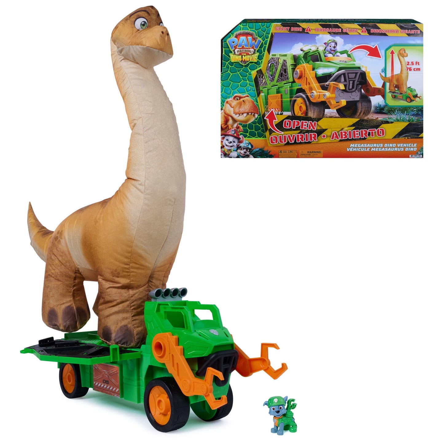 PAW Patrol: The Dino Movie Megasaurus Dino Vehicle with Inflatable Dinosaur