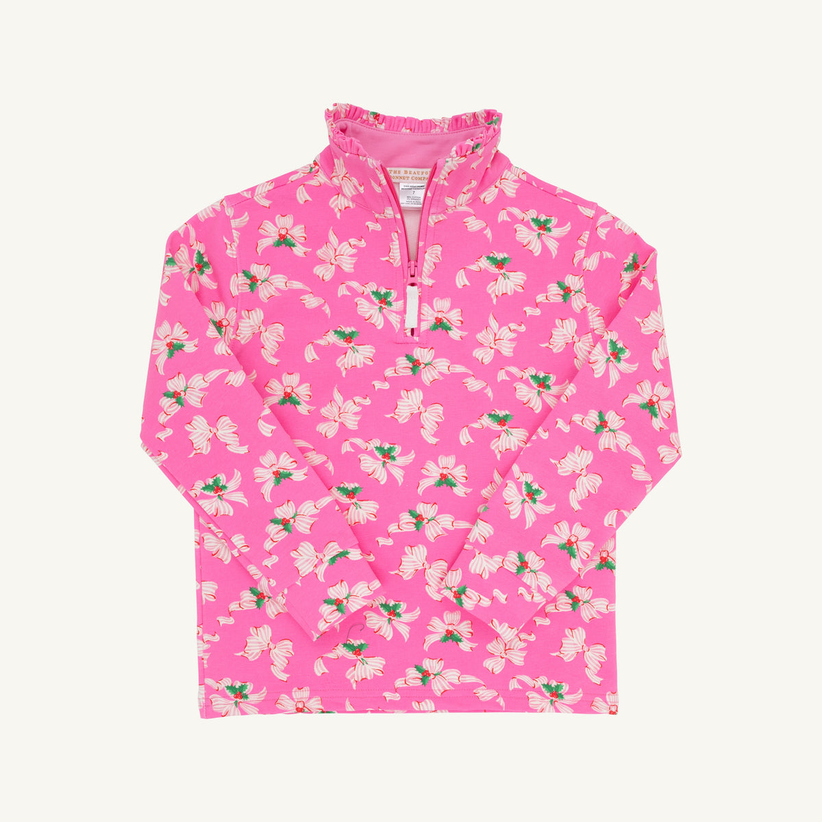 Canter Collar Half-Zip - Bows of Holly/Winter Park Pink