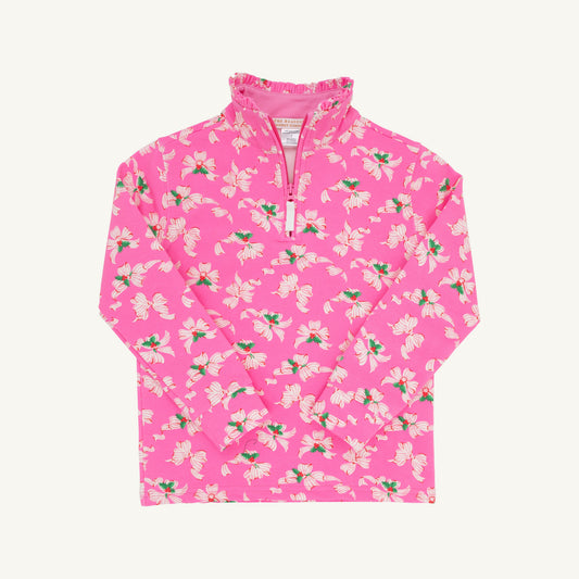Canter Collar Half-Zip - Bows of Holly/Winter Park Pink