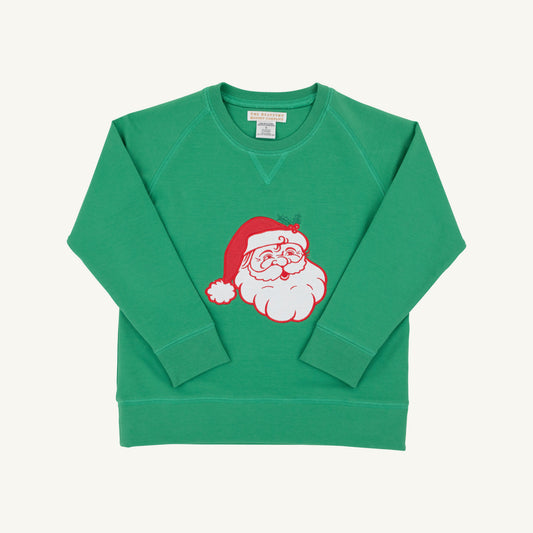Cassidy Comfy Crewneck Bos French Terry - Kiawah Kelly Green/Santa