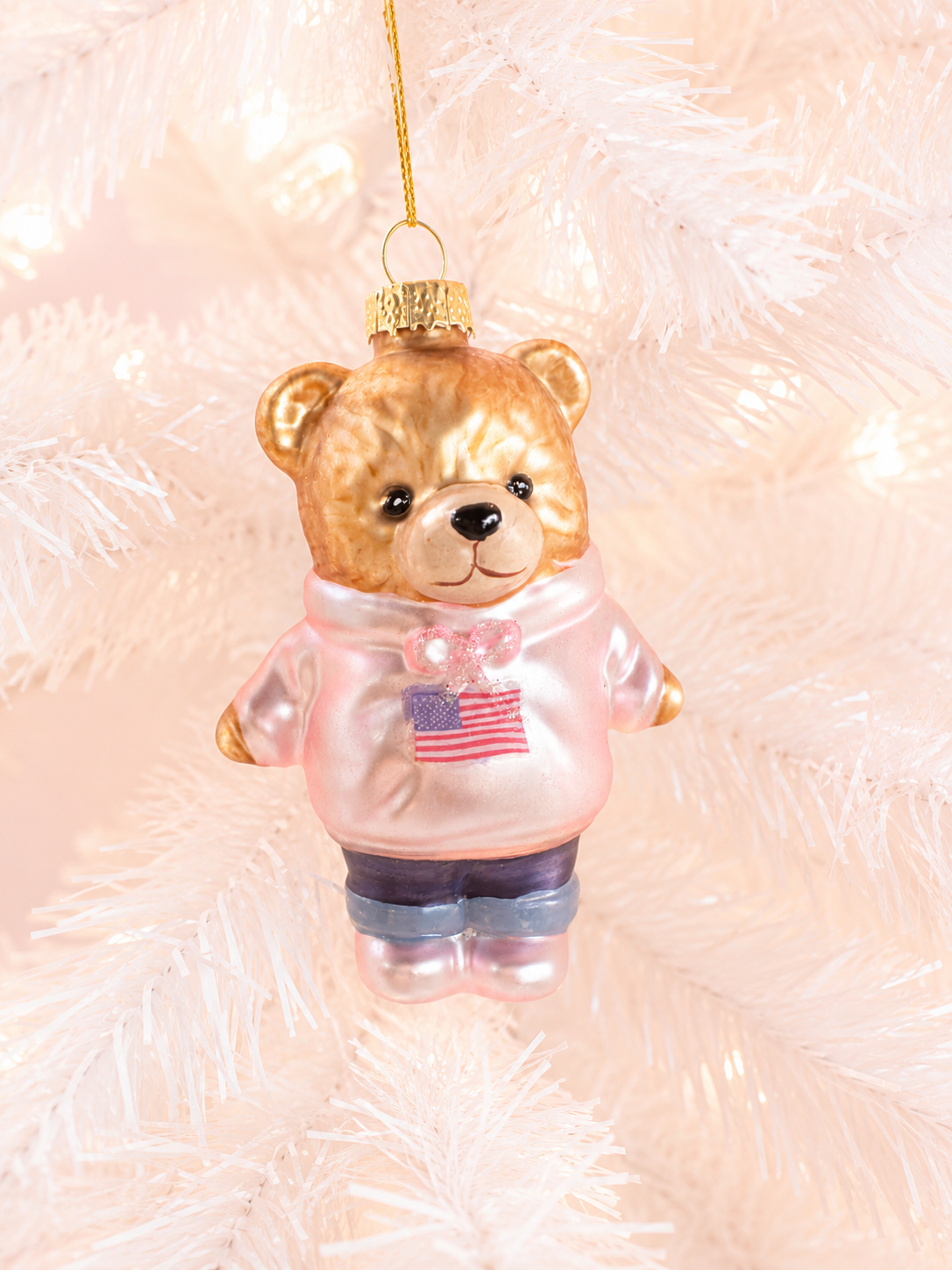 All American Teddy Bear Ornament