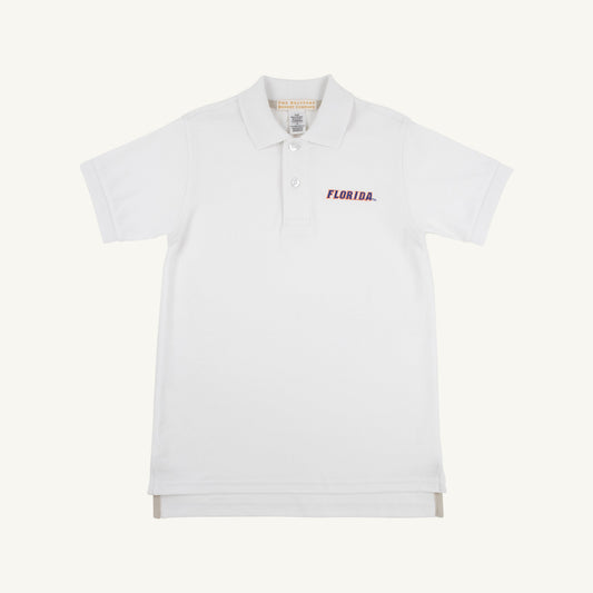 Prim and proper s/s polo - Florida/wawhite