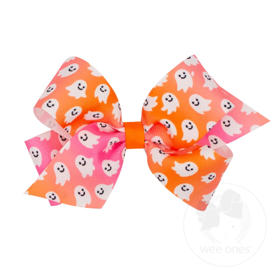 Medium Halloween Print Bow - Ghosts