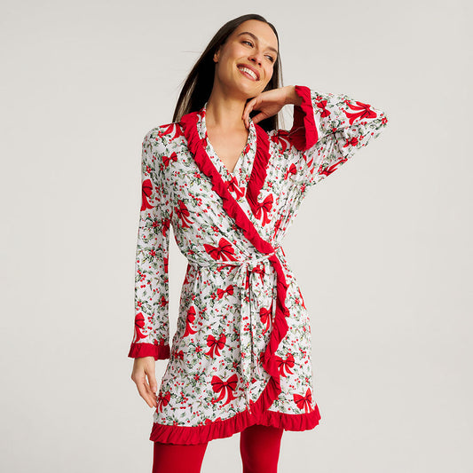 Happy Holly-days - Women's Ruffled Robe