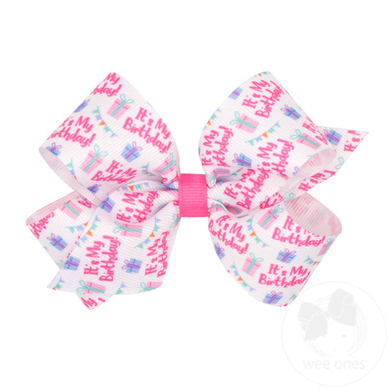 Medium It's My Birthday Print Bow