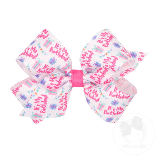 Medium It's My Birthday Print Bow
