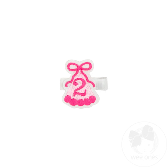 Second Birthday Hat Felt Hair Clip