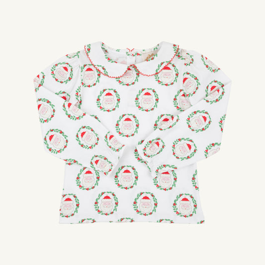 Maude's Peter Pan Collar Shirt Pima L/S - North Pole Portrait/Richmond Red