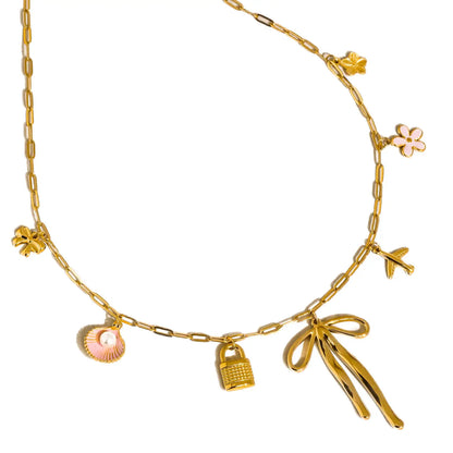 Tyla - bow charm necklace