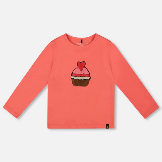 Heart cupcake l/s tshirt - dubarry