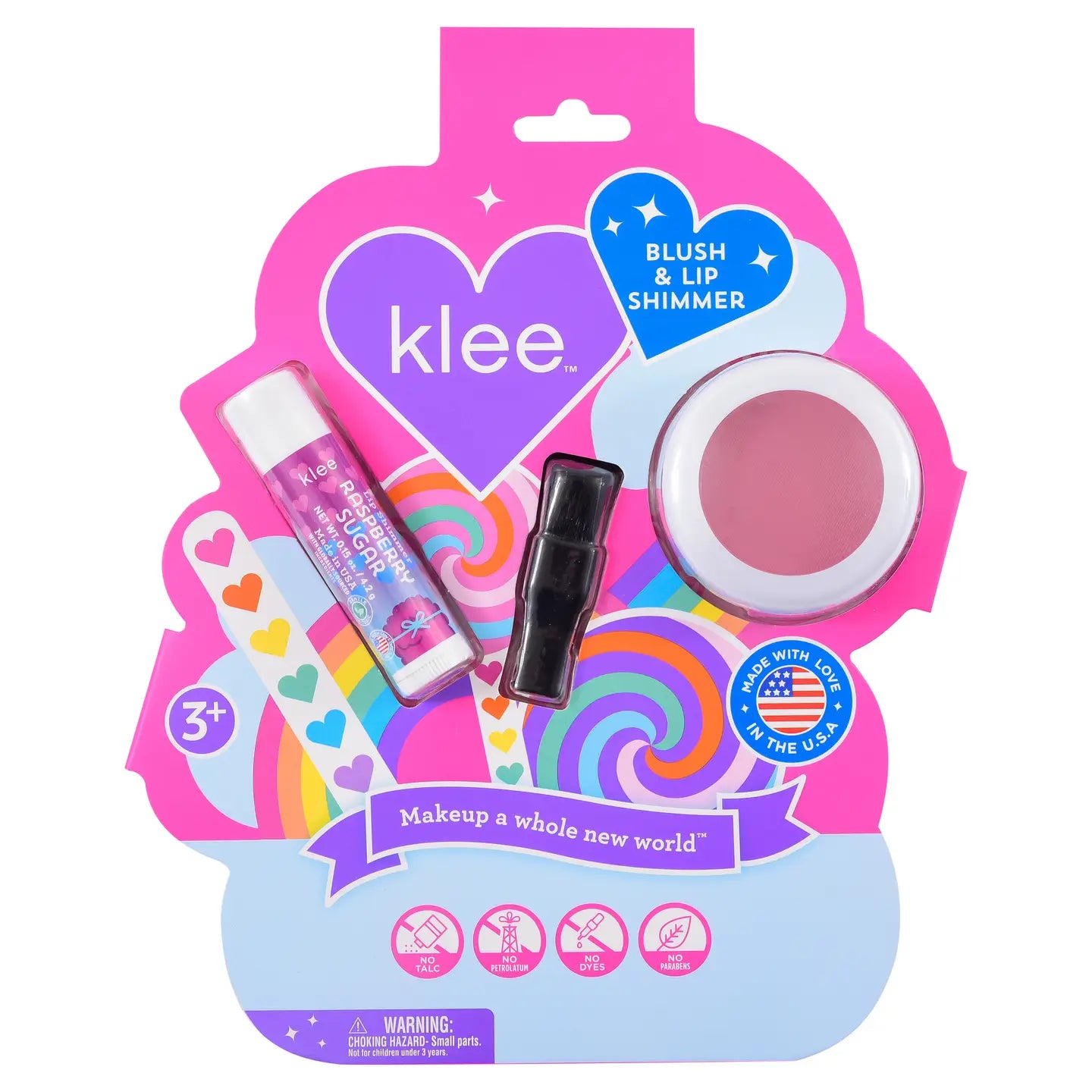 Rainbow glitz - blush and lip shimmer set - seabreeze spark